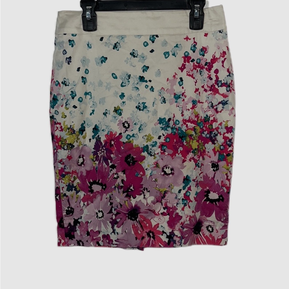 Colorful Floral Skirt with Slit